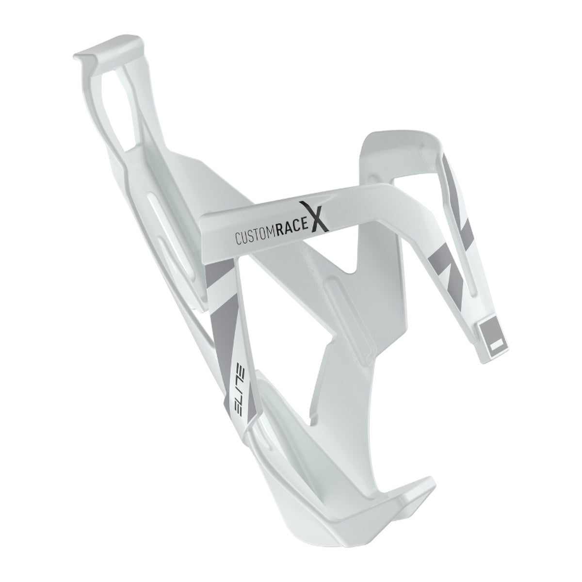 ELITE CUSTOM RACE X BOTTLE CAGE - WHITE GLOSSY/GREY