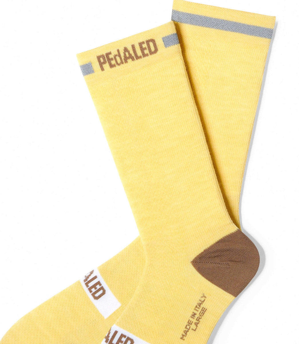 PEDALED Odyssey Merino Reflective Socks - Yellow