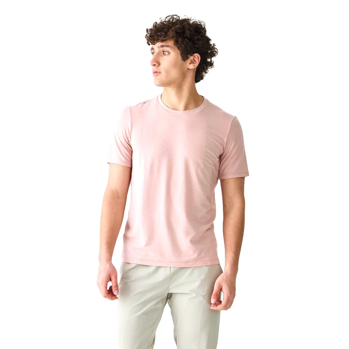 VELOCIO Men's Merino Ride Tee - Misty Rose