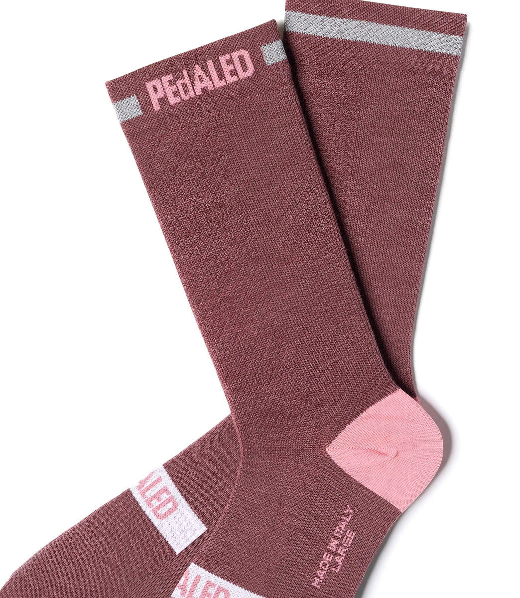PEDALED Odyssey Merino Reflective Socks - Burgundy