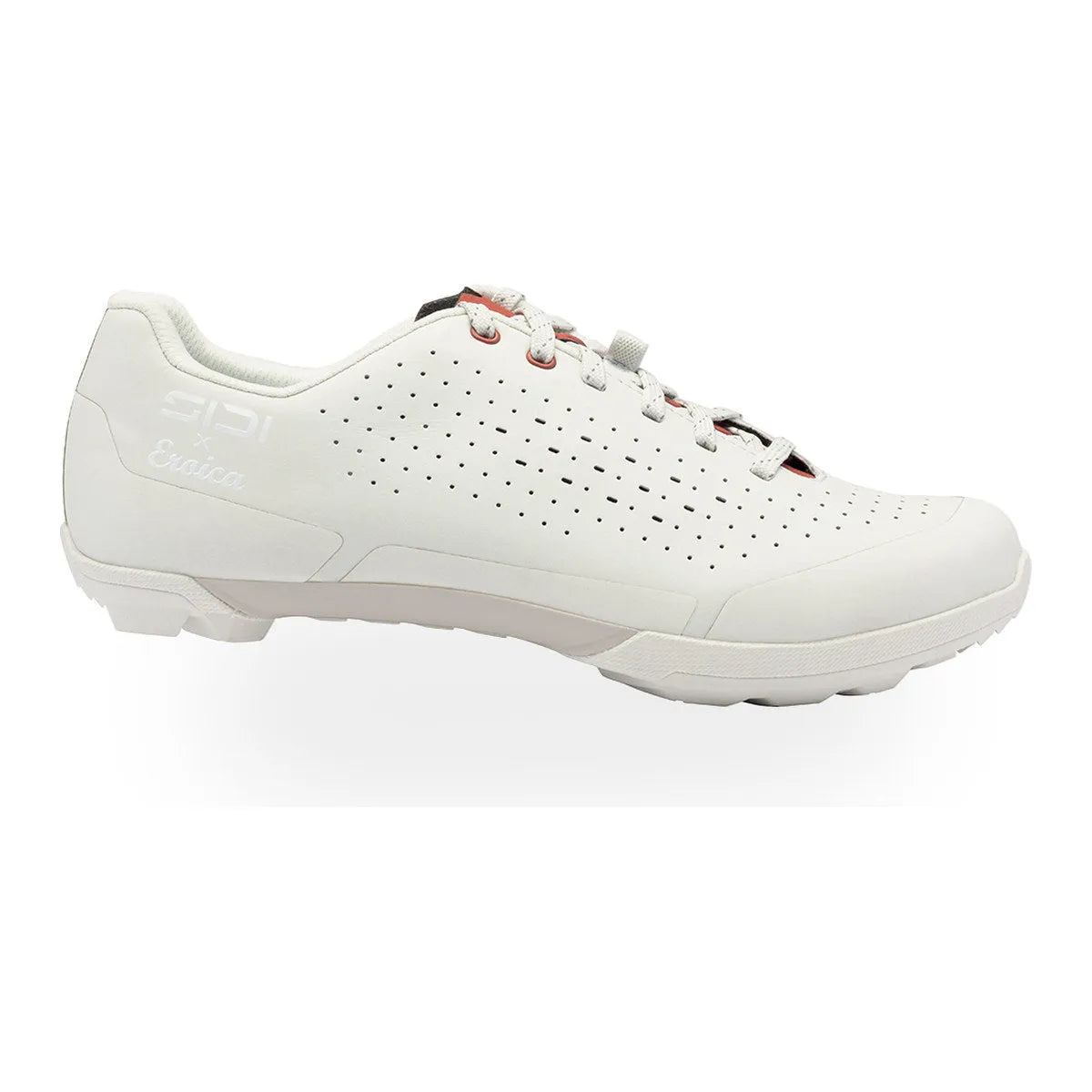 SIDI Polvere Gravel Cycling Shoes - Ice White / Dark Red