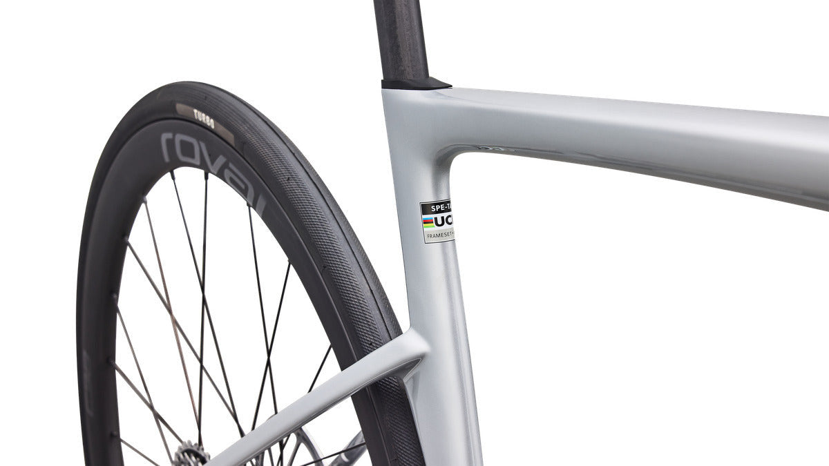 SPECIALIZED TARMAC SL9 EXPERT ROAD BIKE - SILVER DUST/POWDER LIME