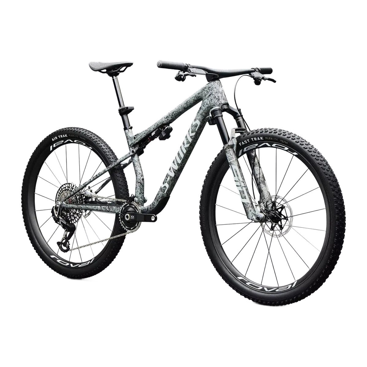 SPECIALIZED S-Works Epic 9 Complete MTB - Gloss Metallic Obsidian Multi Color Dry Impasto/ Metallic White Silver