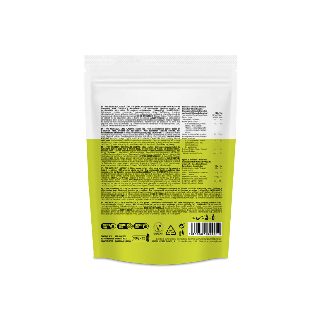 226ERS Pre Workout Lime - 300g
