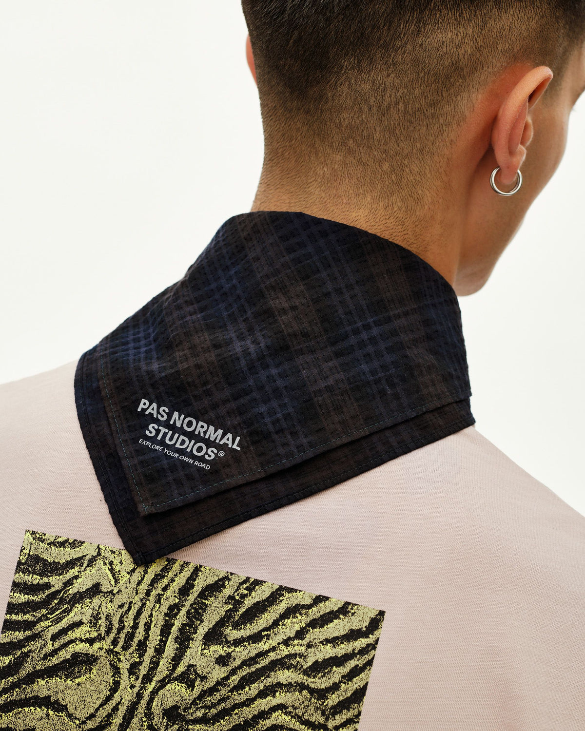 PAS NORMAL STUDIOS Off Race Seersucker Bandana - Dark Navy