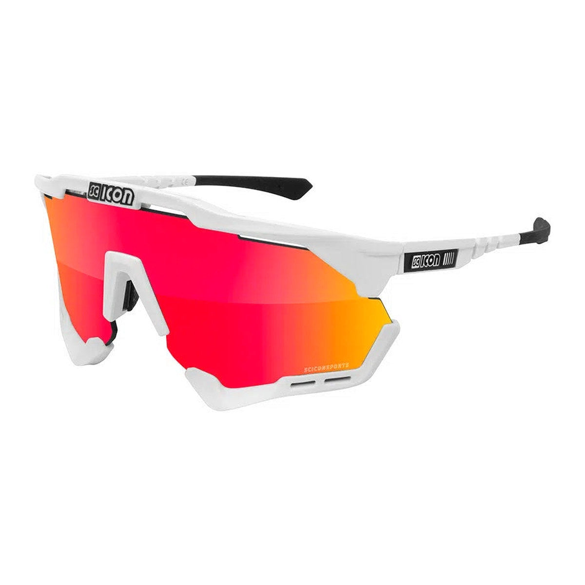 SCICON AEROSHADE XL WHITE GLOSS Sunglasses - MULTIMIRROR RED LENSES