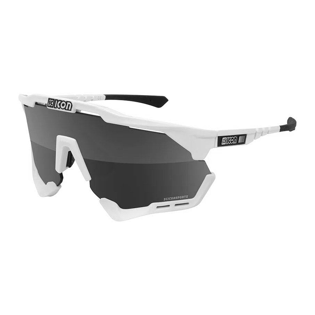 SCICON AEROSHADE XL WHITE GLOSS Sunglasses - MULTIMIRROR SILVER LENSES