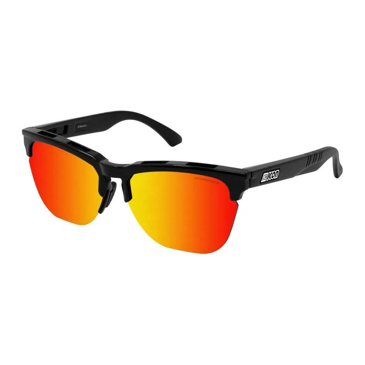 SCICON GRAVEL BLACK GLOSS Sunglasses - MULTIMIRROR RED LENSES
