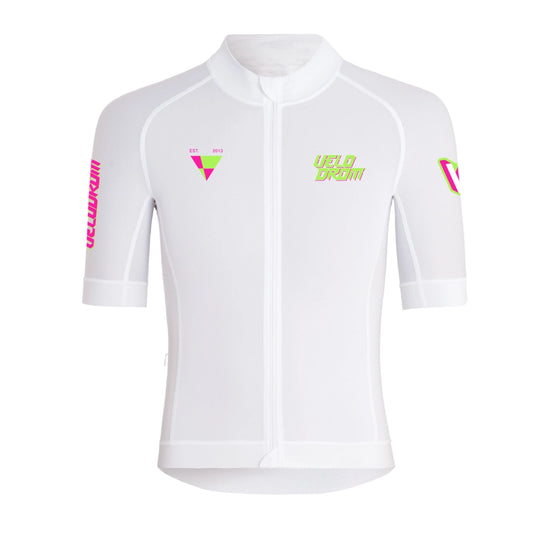 VELODROM RaceDay Jersey SS24 - White/Fluor Pink