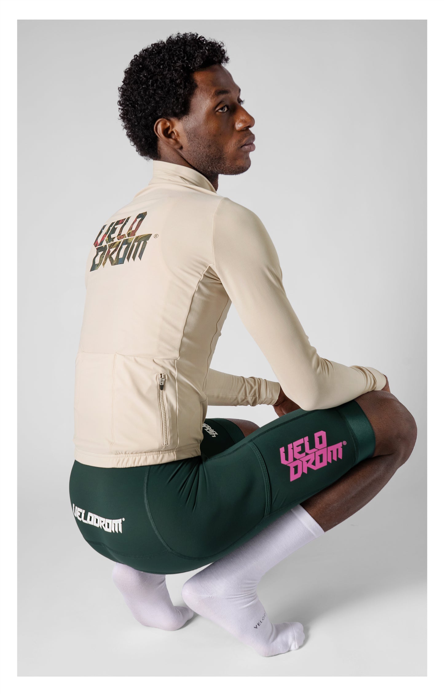 VELODROM RaceDay 3.0 Thermal Txtr Maglia da ciclismo a manica lunga - Sand/Peacock Graphic