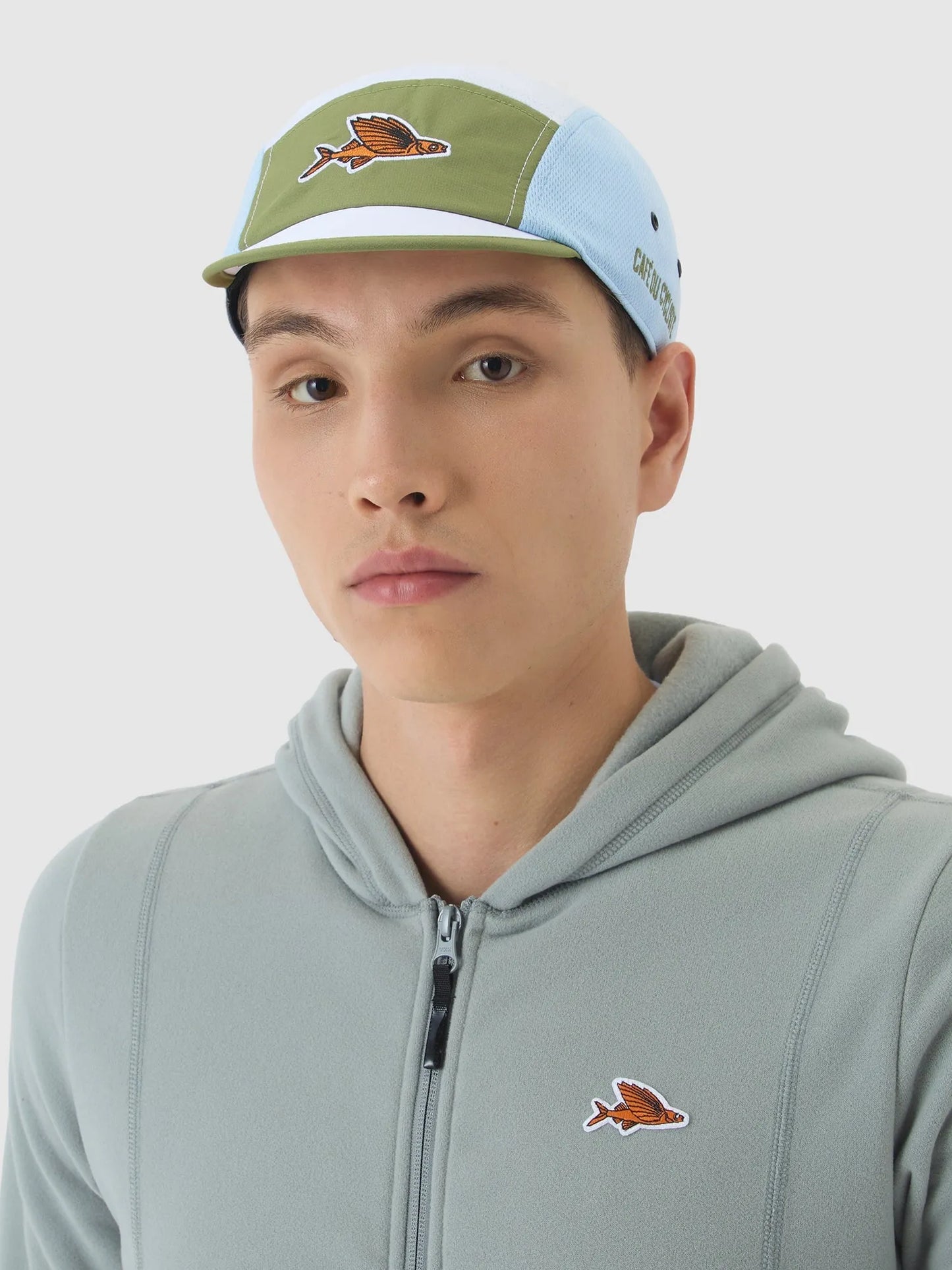 CAFE DU CYCLISTE Gravel Summer Cap - Khaki Ice Blue
