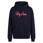 RAPHA HEAVYWEIGHT COTTON HOODIE - DARK NAVY/HIGH-VIS PINK