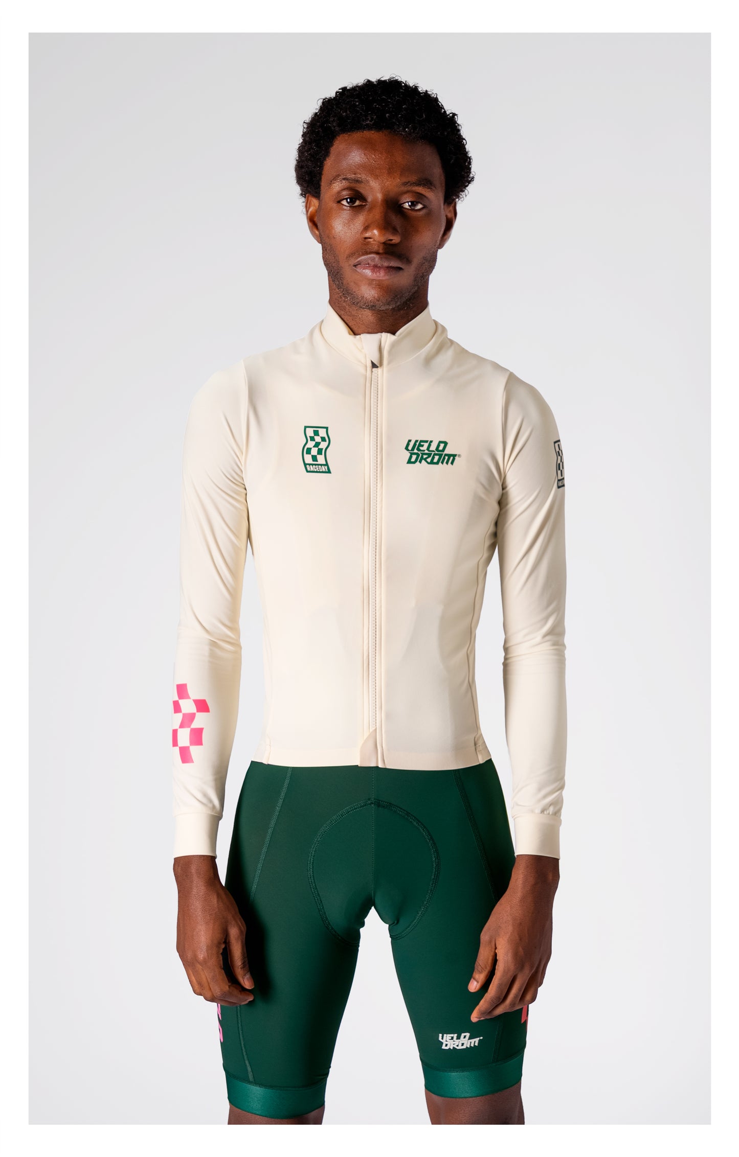 VELODROM RaceDay 3.0 Thermal Fietsshirt lange mouwen - Off Wit/Teal