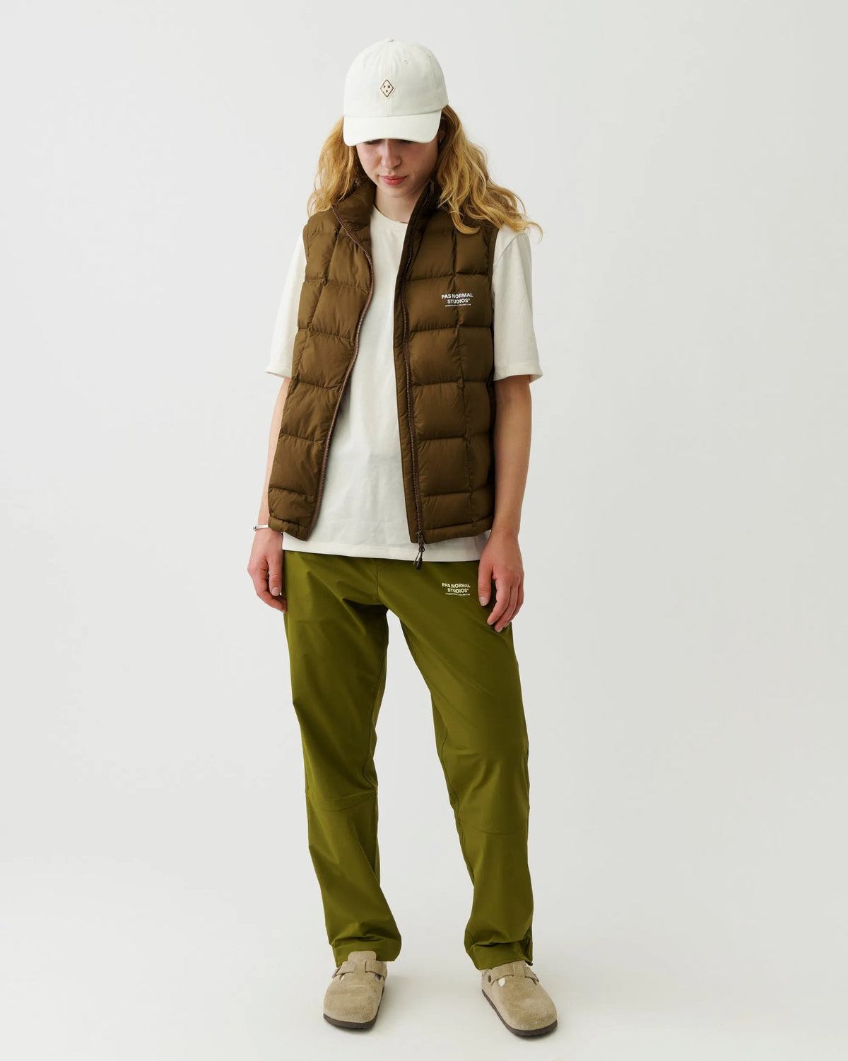 PAS NORMAL STUDIOS Off-Race Down Vest - Army Brown