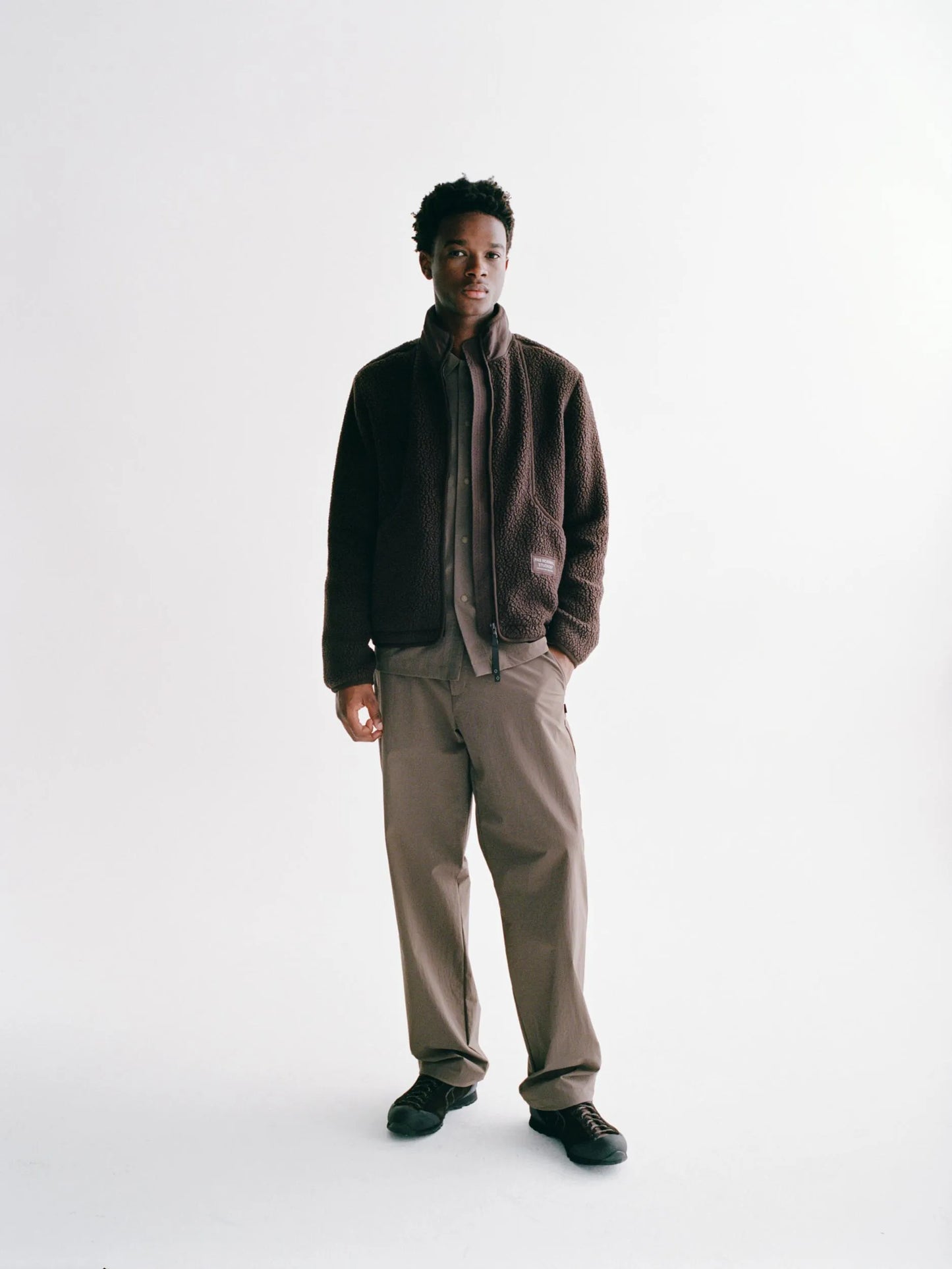 PAS NORMAL STUDIOS Off Race Pile Fleece Jacket - Light Brown