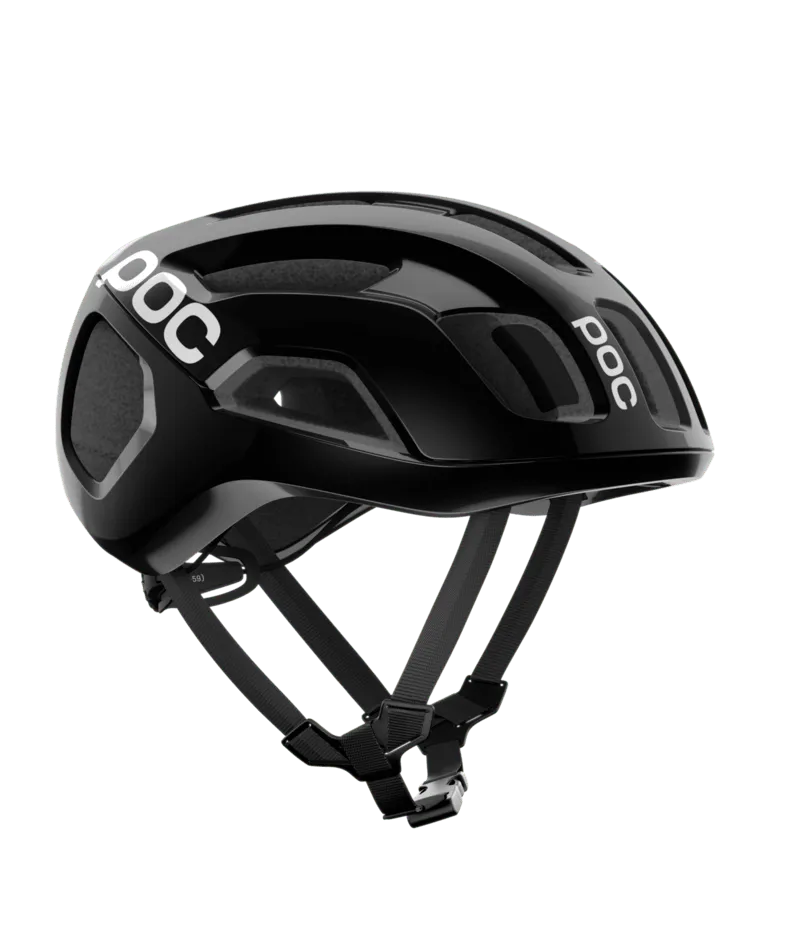 POC Ventral Air Mips Cycling Helmet - Uranium Black Matt/Hydrogen White With Logo