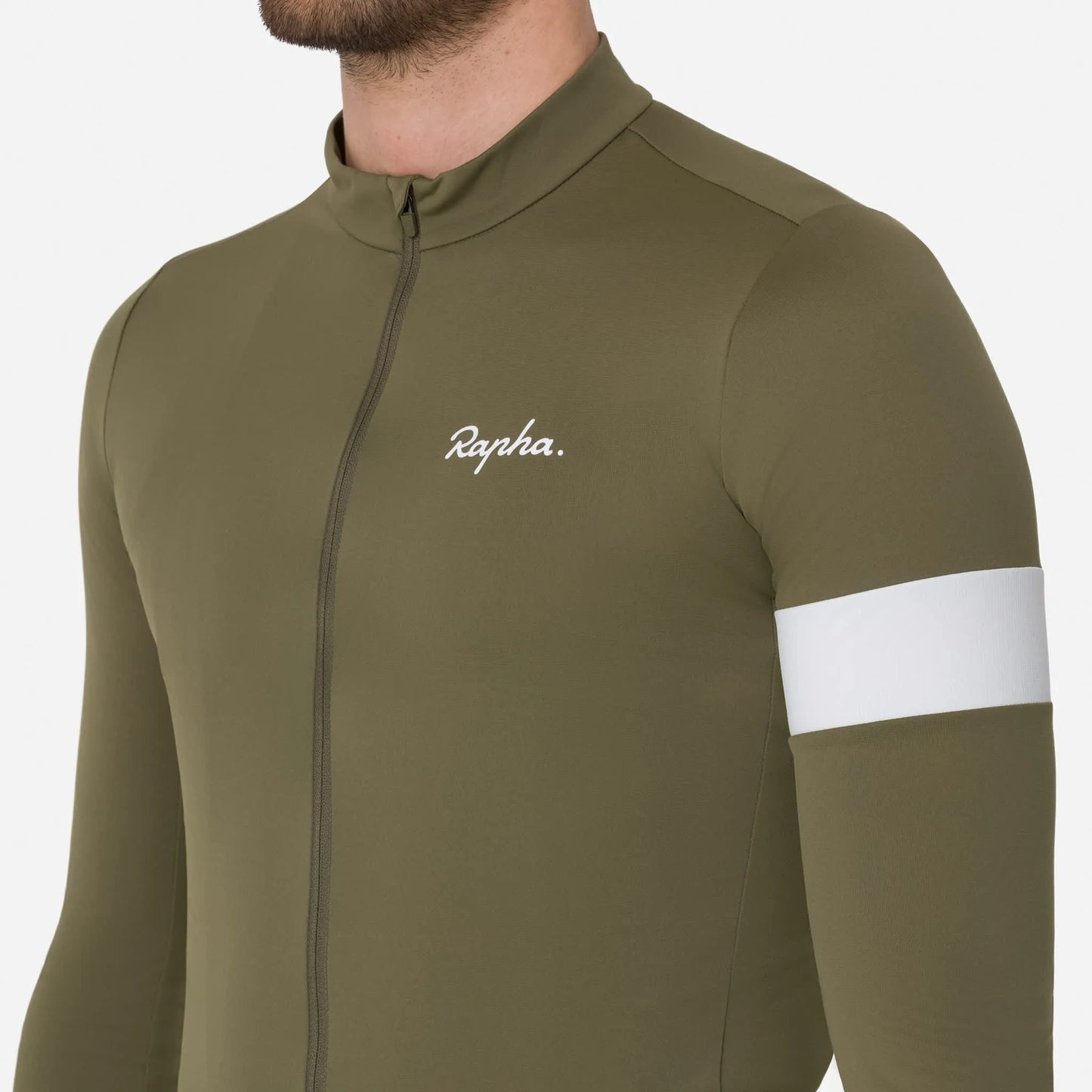 RAPHA Core Thermal Long Sleeve Jersey - Green/White