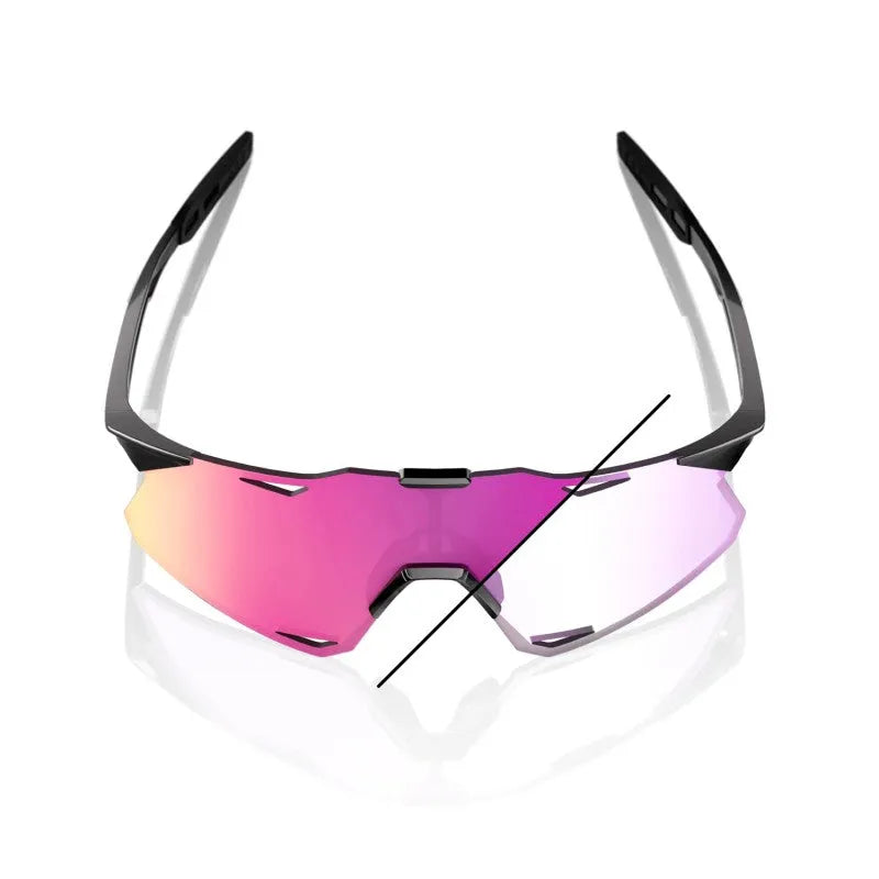 RIDE 100% Hypercraft Sunglasses - Gloss Black / Purple Flash Mirror Photochromic Lens