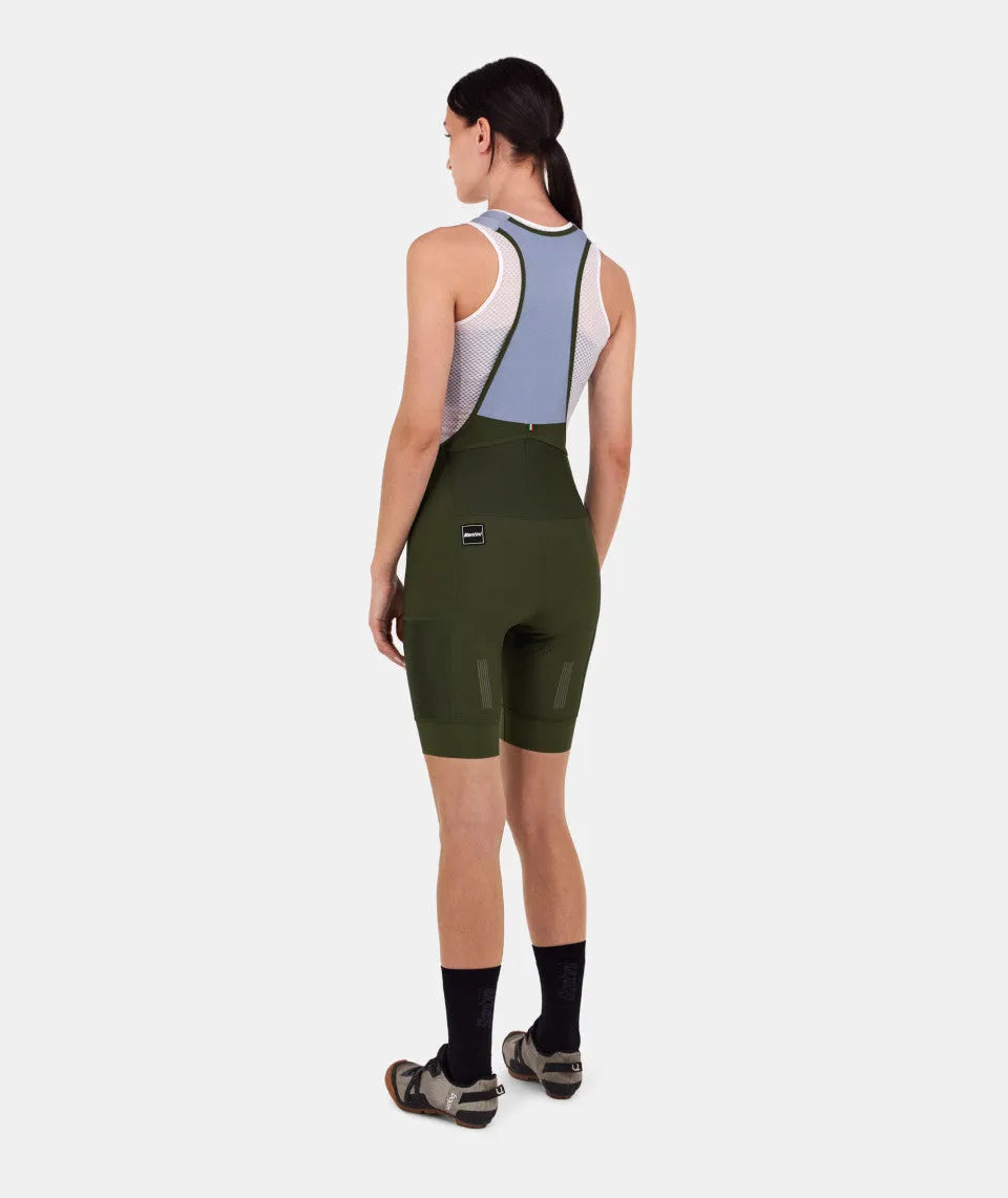 SANTINI Cargo Women Bib Short - Military Green