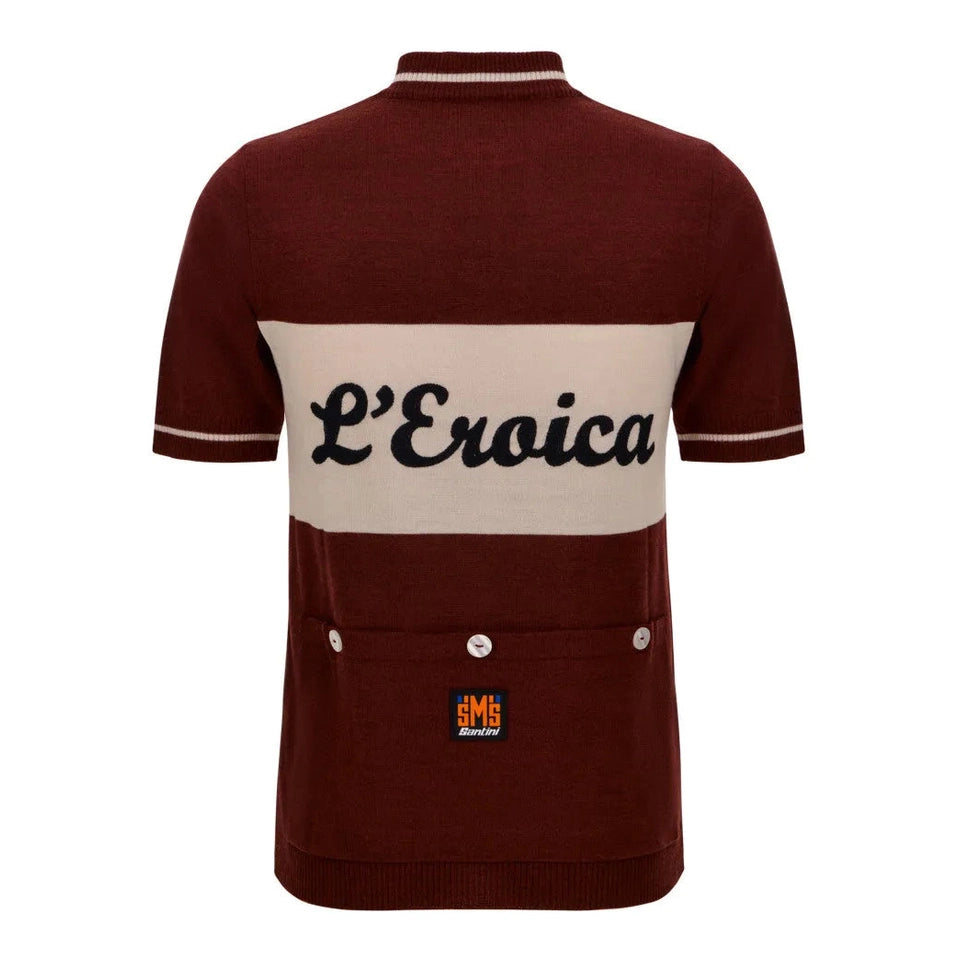 SANTINI EROICA Official wool cycling jersey - Vino