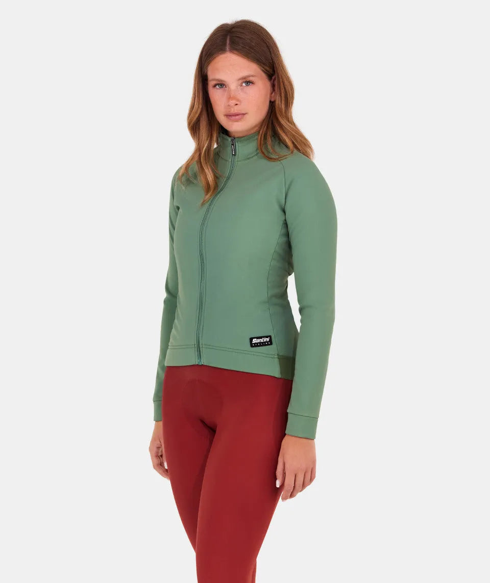 SANTINI Windproof Women Single Colour Jacket - Green Sage