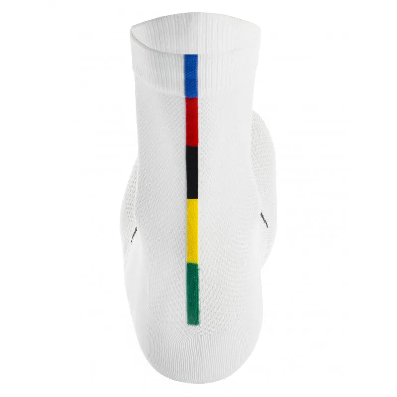 SANTINI UCI OFFICIAL CYCLING SOCKS - White/Rainbow