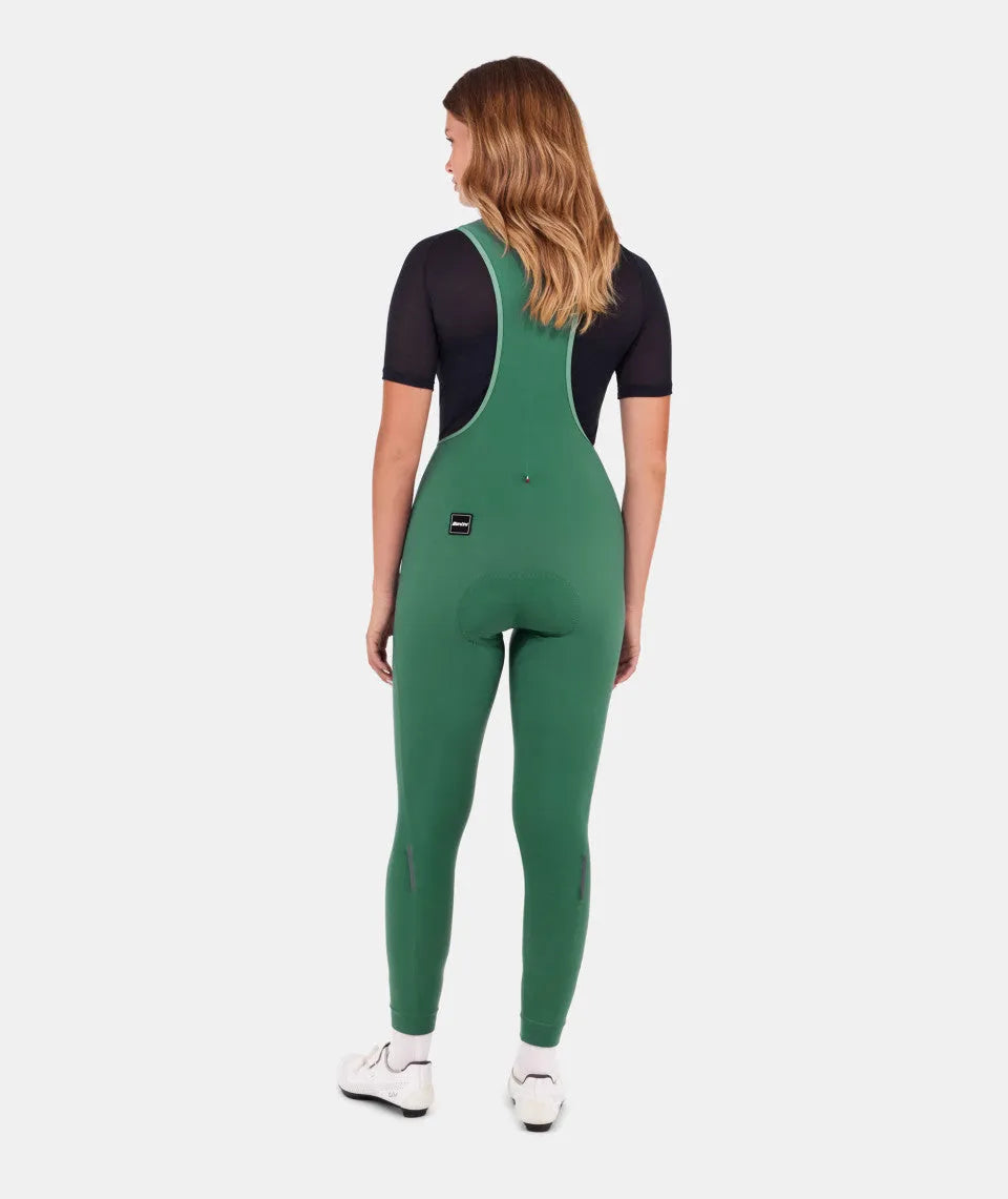 SANTINI Women Winter Bib Tights - Olive Green