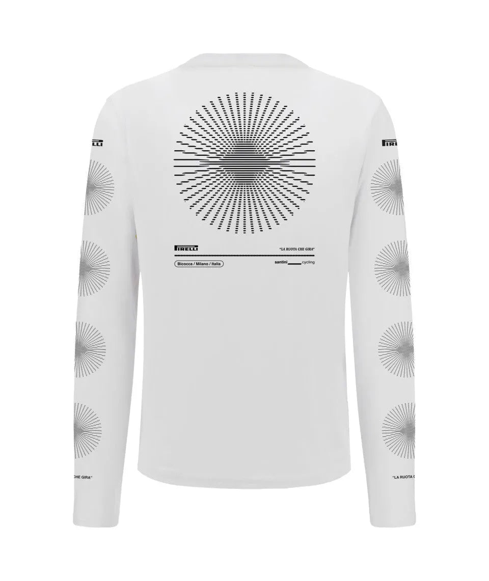 SANTINI x Pirelli Sport Club Wheel Long Sleeve Tshirt - White