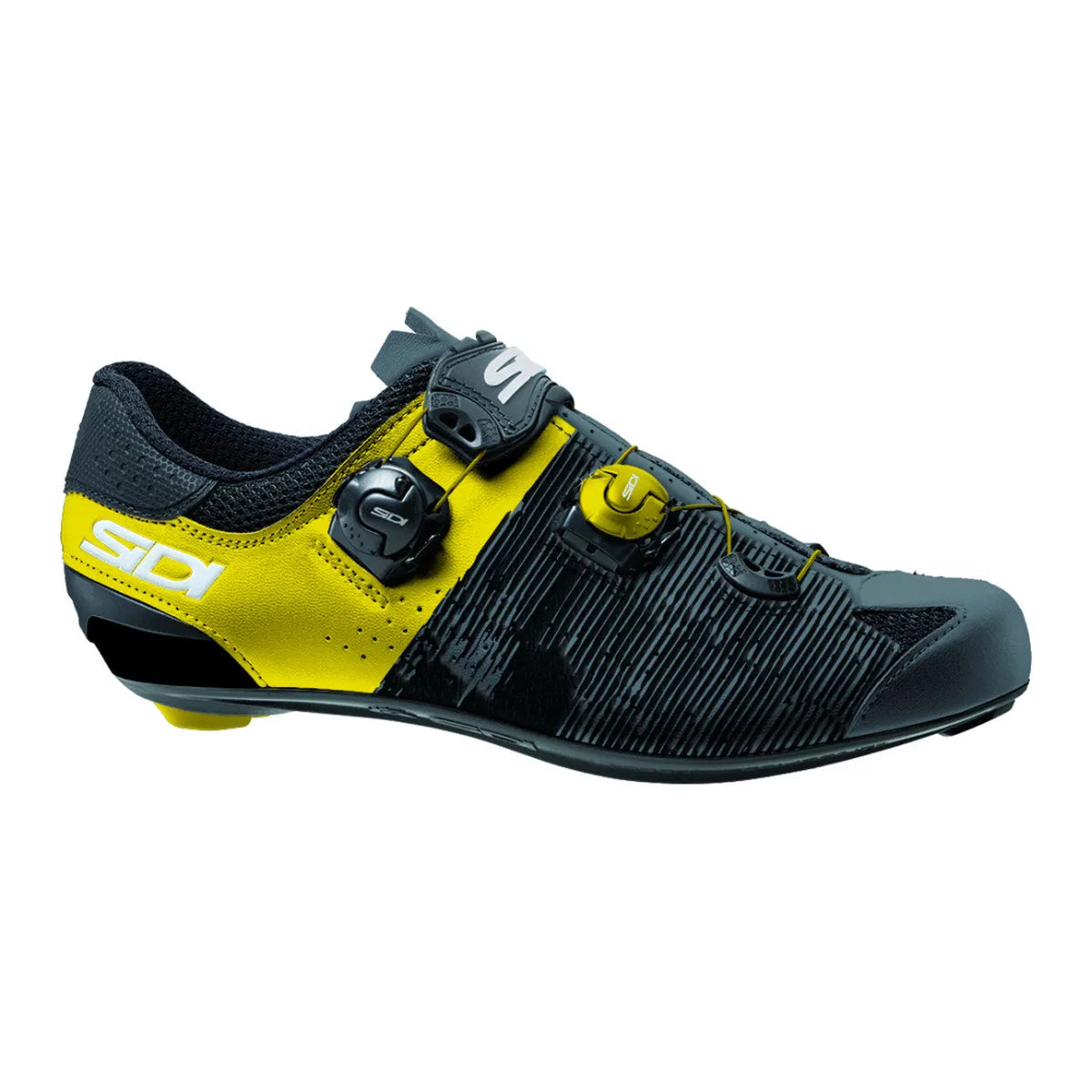 SIDI Genius 10 Road Cycling Shoes - Anthracite / Yellow
