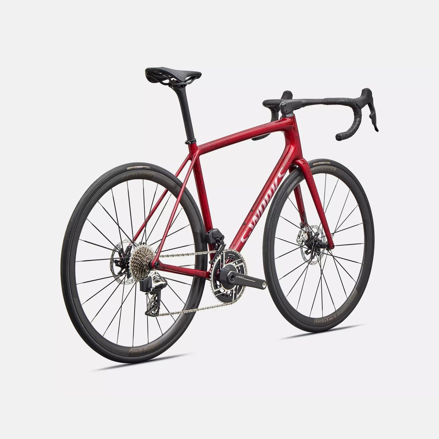 SPECIALIZED Aethos 2 Complete Road Bike SRAM RED AXS E1 2026 - SANDSTONE METALLIC BASE / RED TINT