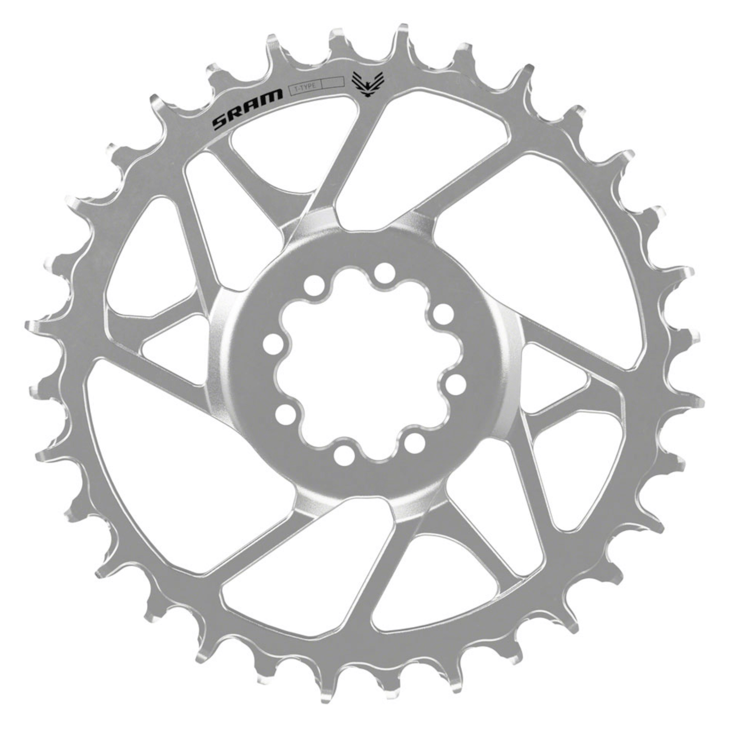 SRAM EAGLE90 T TYPE OFF 3MM 12V DM STEEL Chainring - SILVER INCLUDE SCREWS