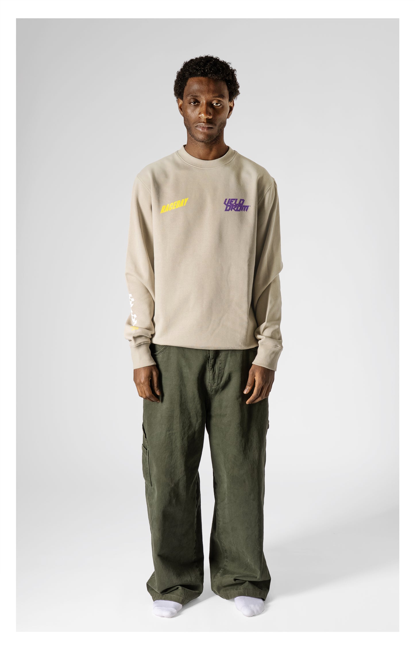 VELODROM Raceday Sweatshirt - Beige/Yellow/Purple