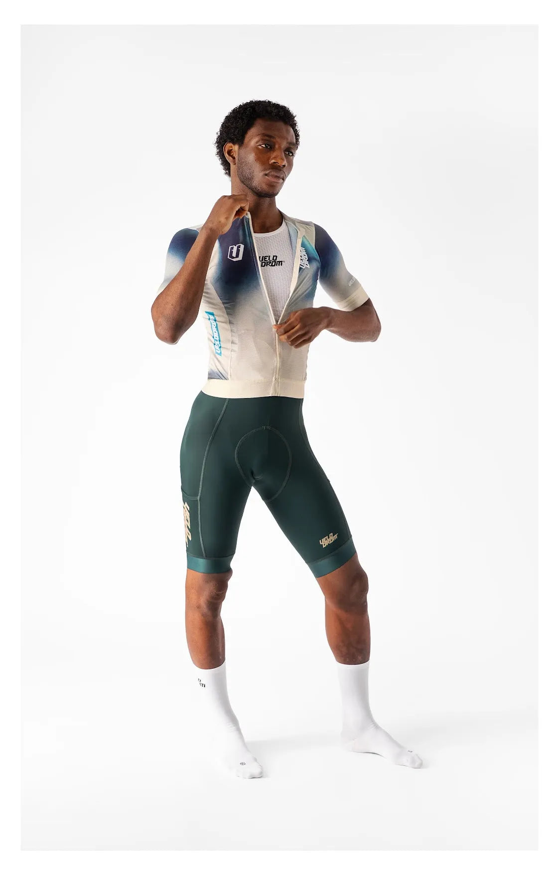 VELODROM RaceDay Txtr 3.0 Maillot - Sand/Deep Green