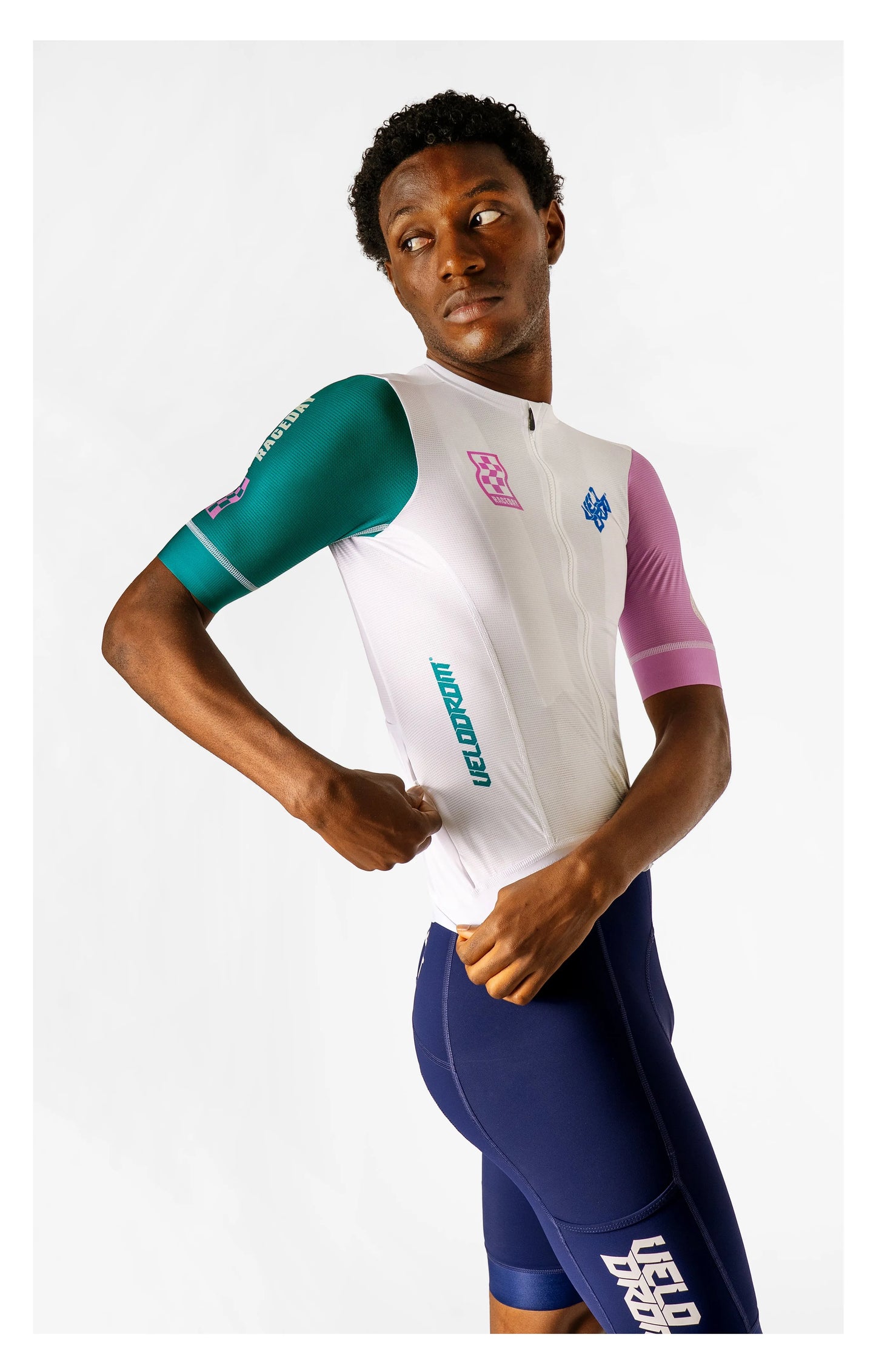 VELODROM Raceday 3.0 Cycling Jersey - Green/Pink Late Drop