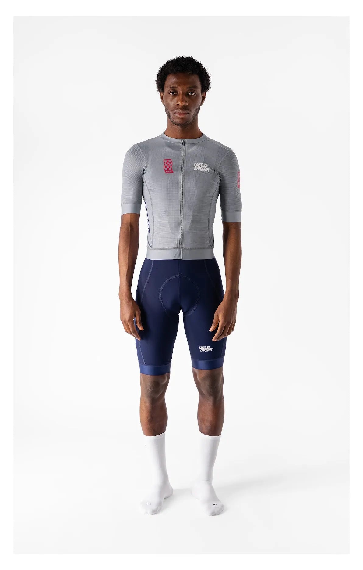 VELODROM Raceday 3.0 Cycling Jersey- Grey/Dusty red