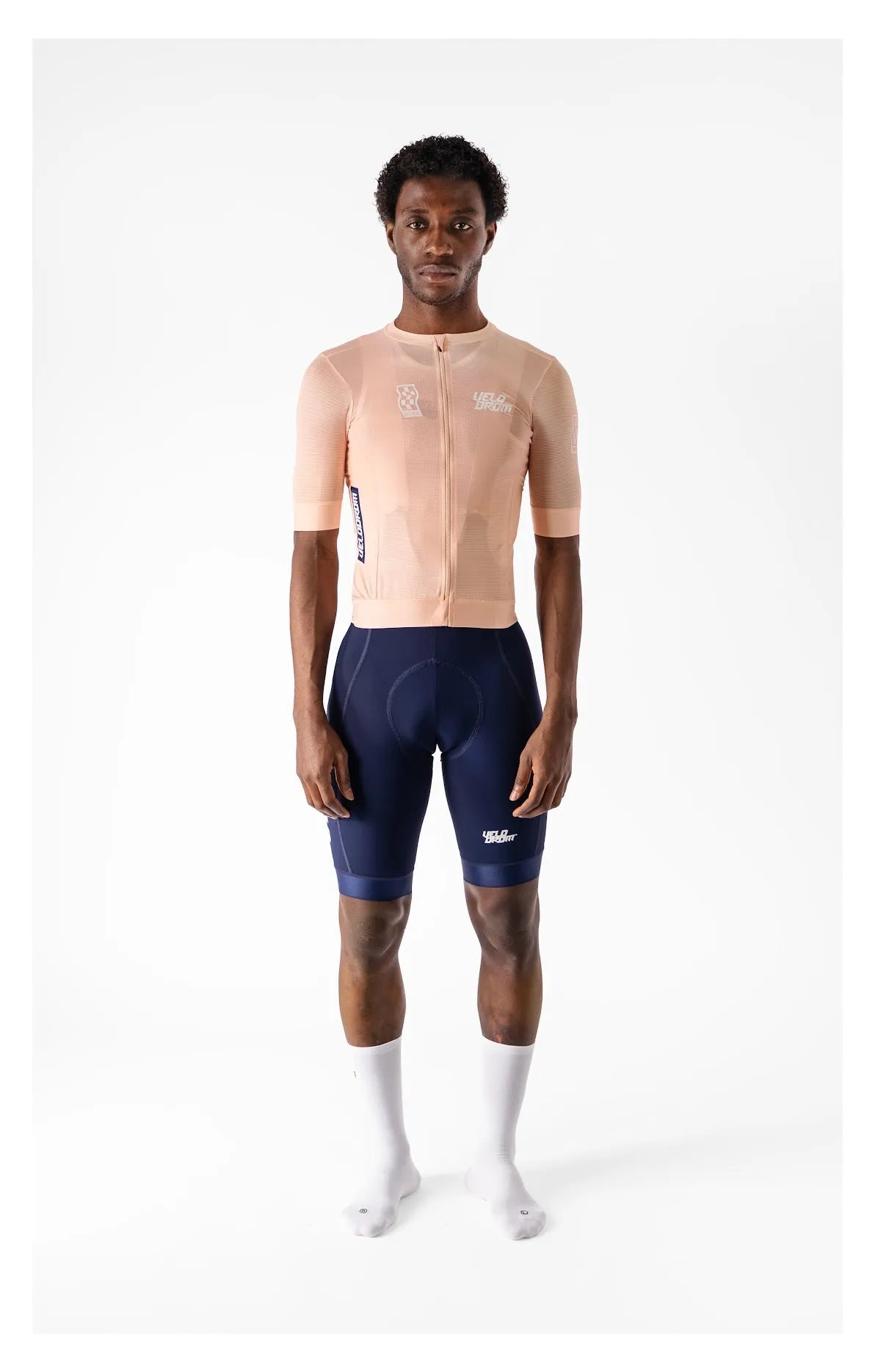 VELODROM Raceday 3.0 Cycling Jersey - Light Orange/Navy/White