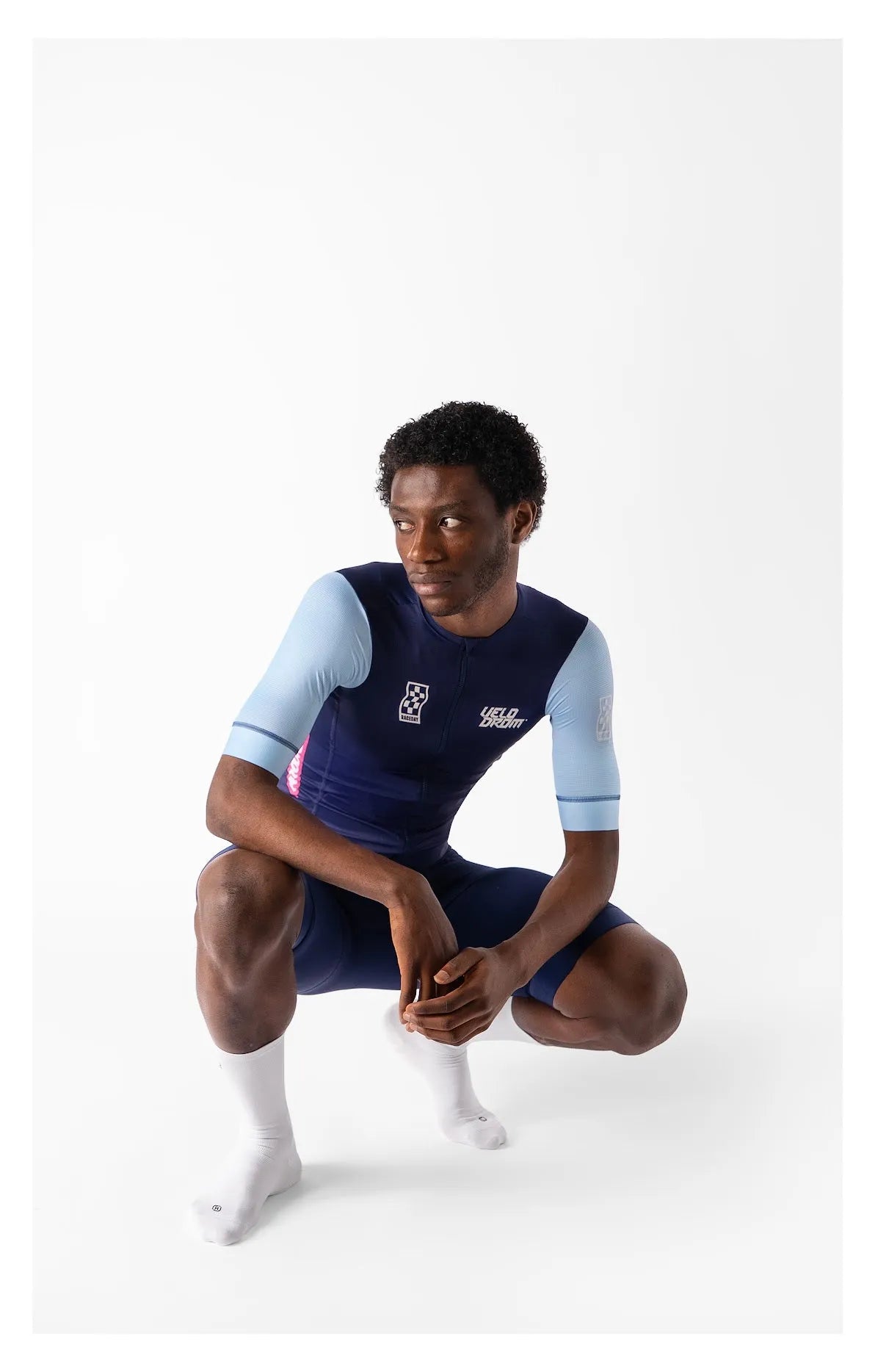 VELODROM Raceday 3.0 Cycling Jersey - Navy / Celeste