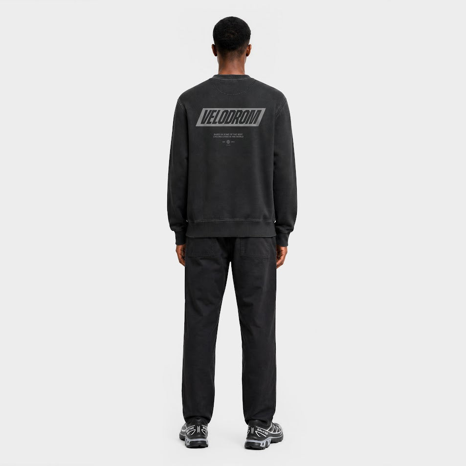 VELODROM Raceday Sweater - Dyed Zwart/Grey Logo