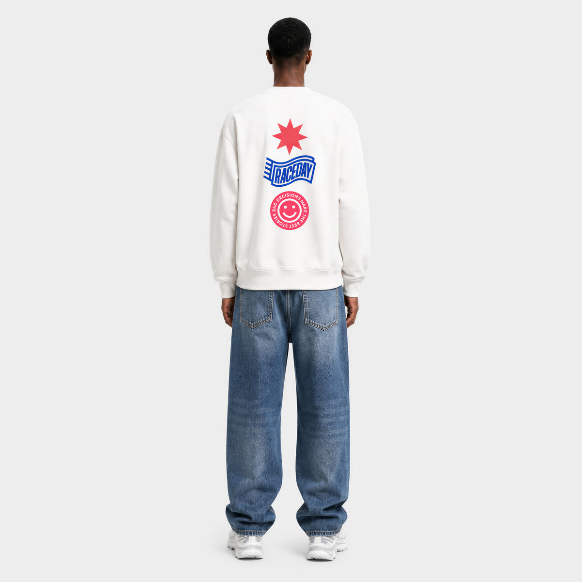 VELODROM Raceday Sweater - Wit/Blue/Red