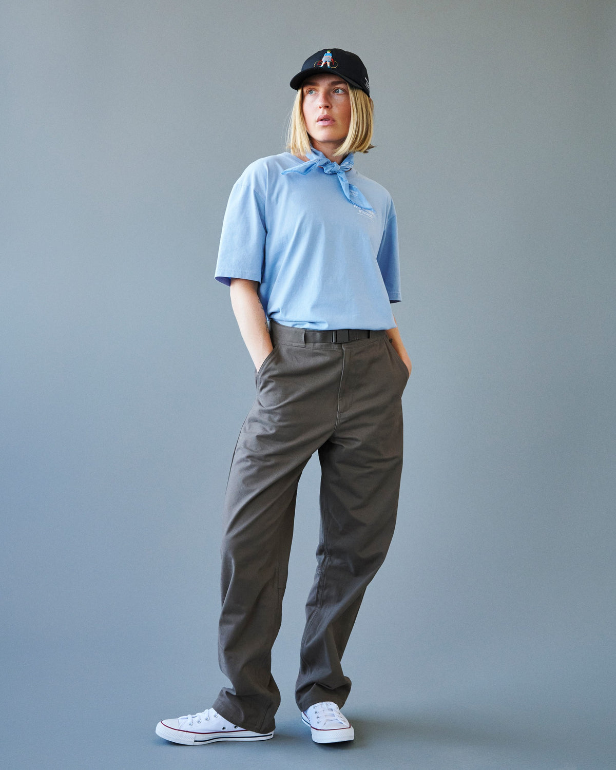 PAS NORMAL STUDIOS Porter Off-Race T-Shirt - Pale Blue