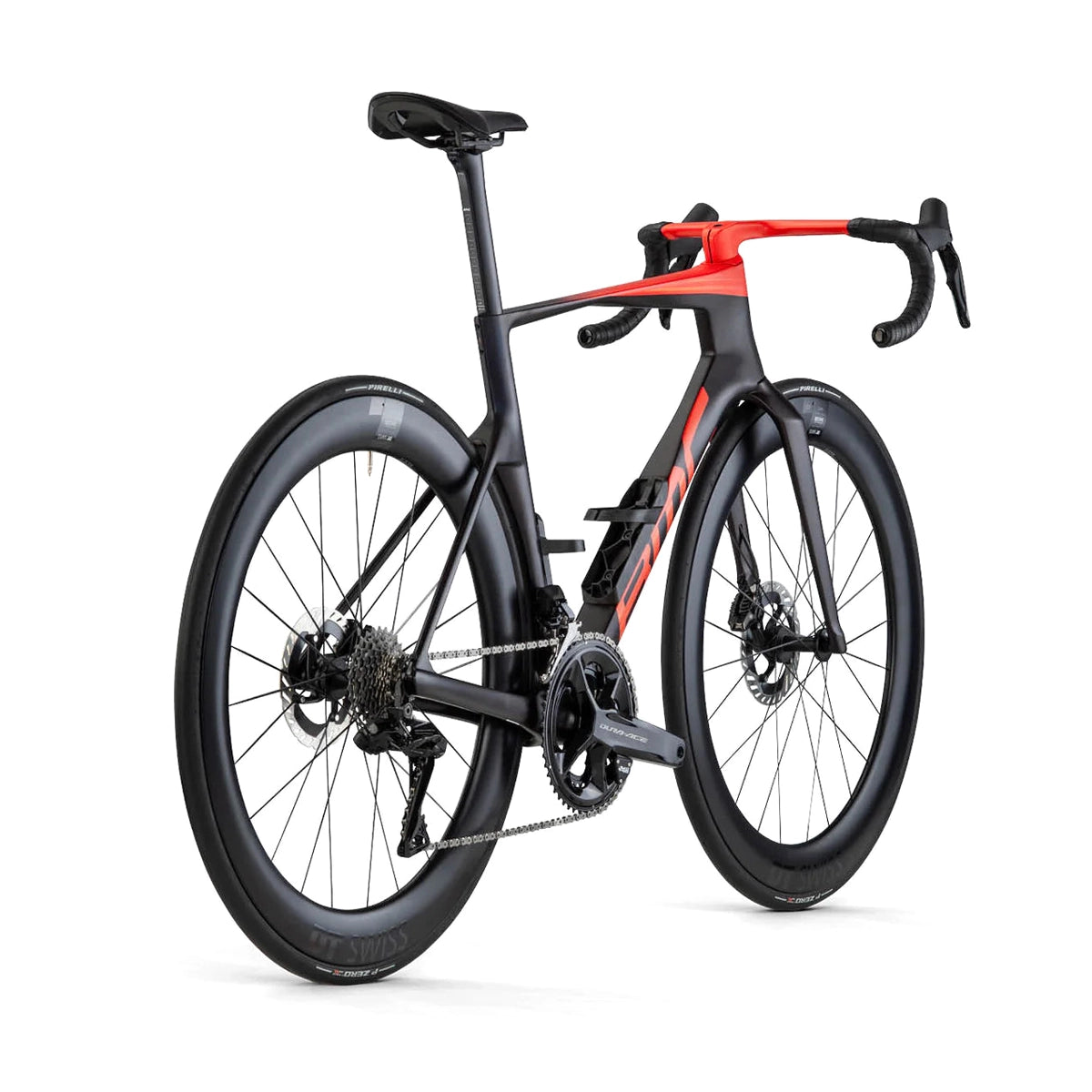 BMC Teammachine R01 TWO Shimano Dura Ace DI2 Power Meter DTSwiss Wheelset Road Bike - Maroon Carbon/Neon Red