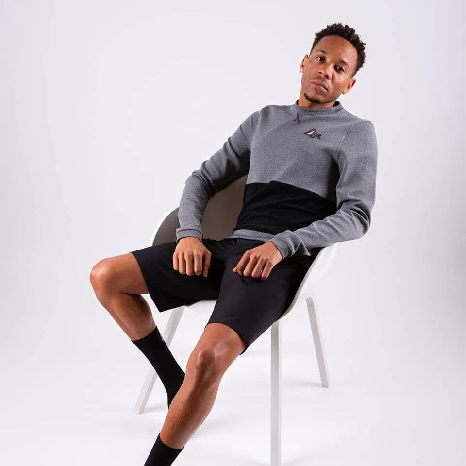 CAFE DU CYCLISTE Angele Long Sleeve Jersey - Grey Black-Long Sleeve Jerseys-