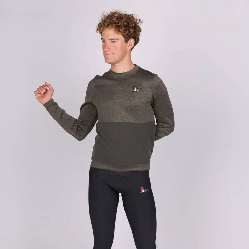 CAFE DU CYCLISTE Angele Long Sleeve Jersey - Gunmetal Green-Long Sleeve Jerseys-