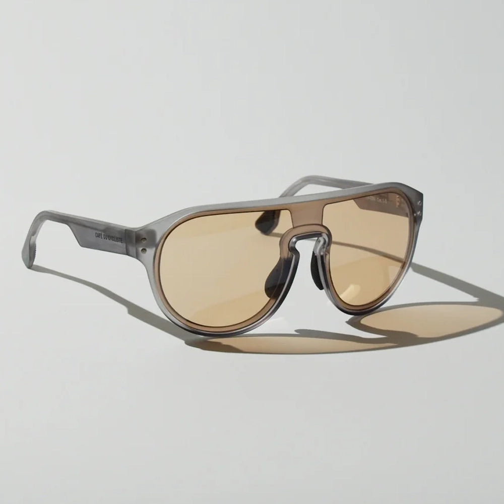 CAFE DU CYCLISTE Eyewear Gabin - Crystal Grey Frame Brown Photocromic Lens-Eyewear-3700955380833