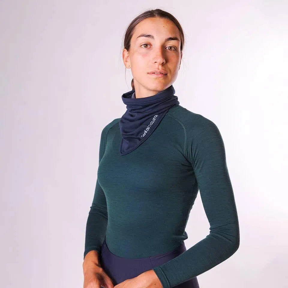 CAFE DU CYCLISTE Loulou Merino Neck Warmer - Navy-Neck Warmers-3700955348390