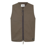 PAS NORMAL STUDIOS Off Race Cotton Twill Vest - Ash Brown