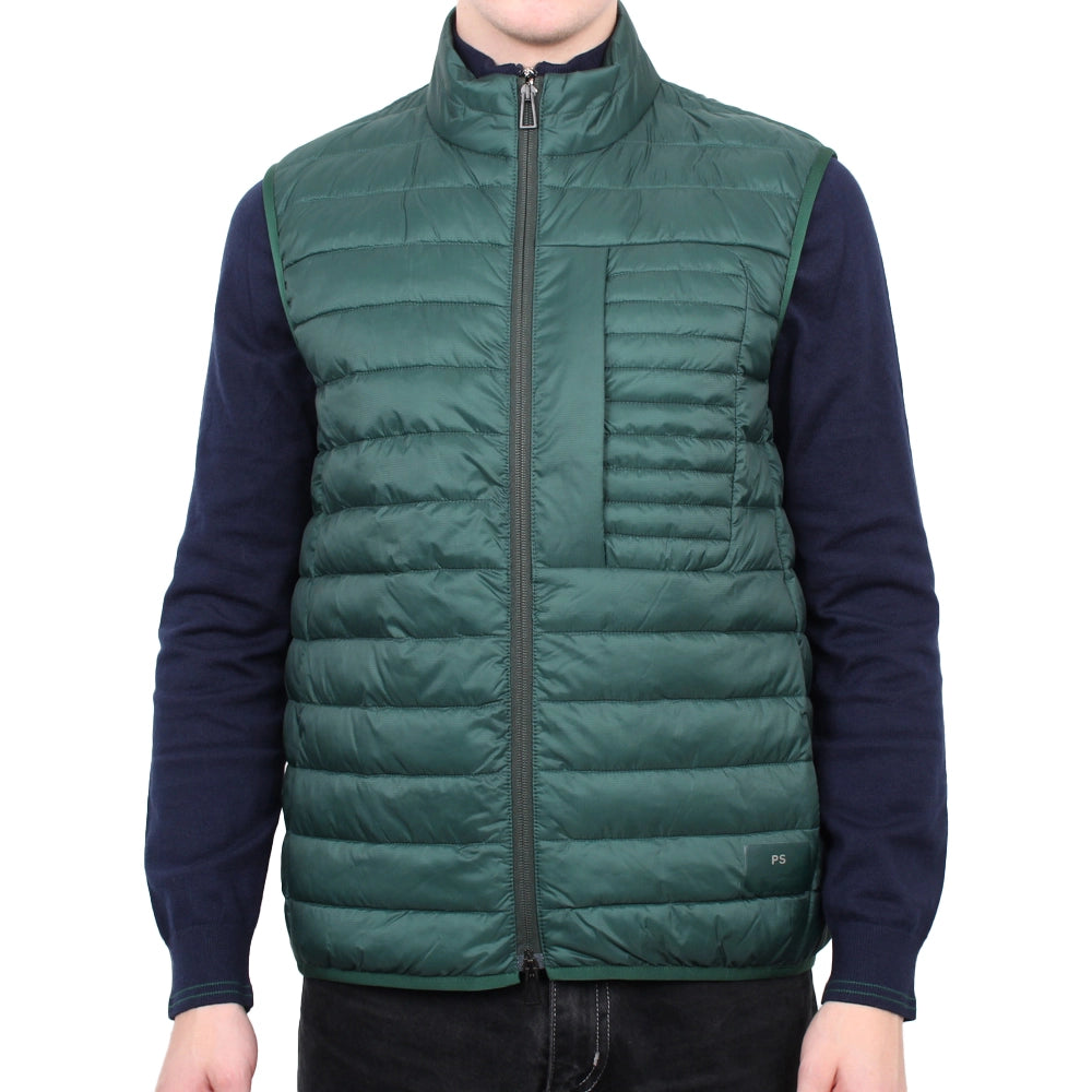 PAUL SMITH Fibre Down Padded Gilet Bottle Green Velodrom CC