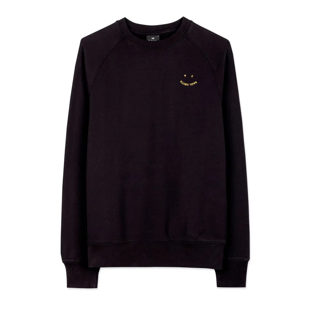 PAUL SMITH Sweatshirt Raglan Happy Logo Schwarz Velodrom CC