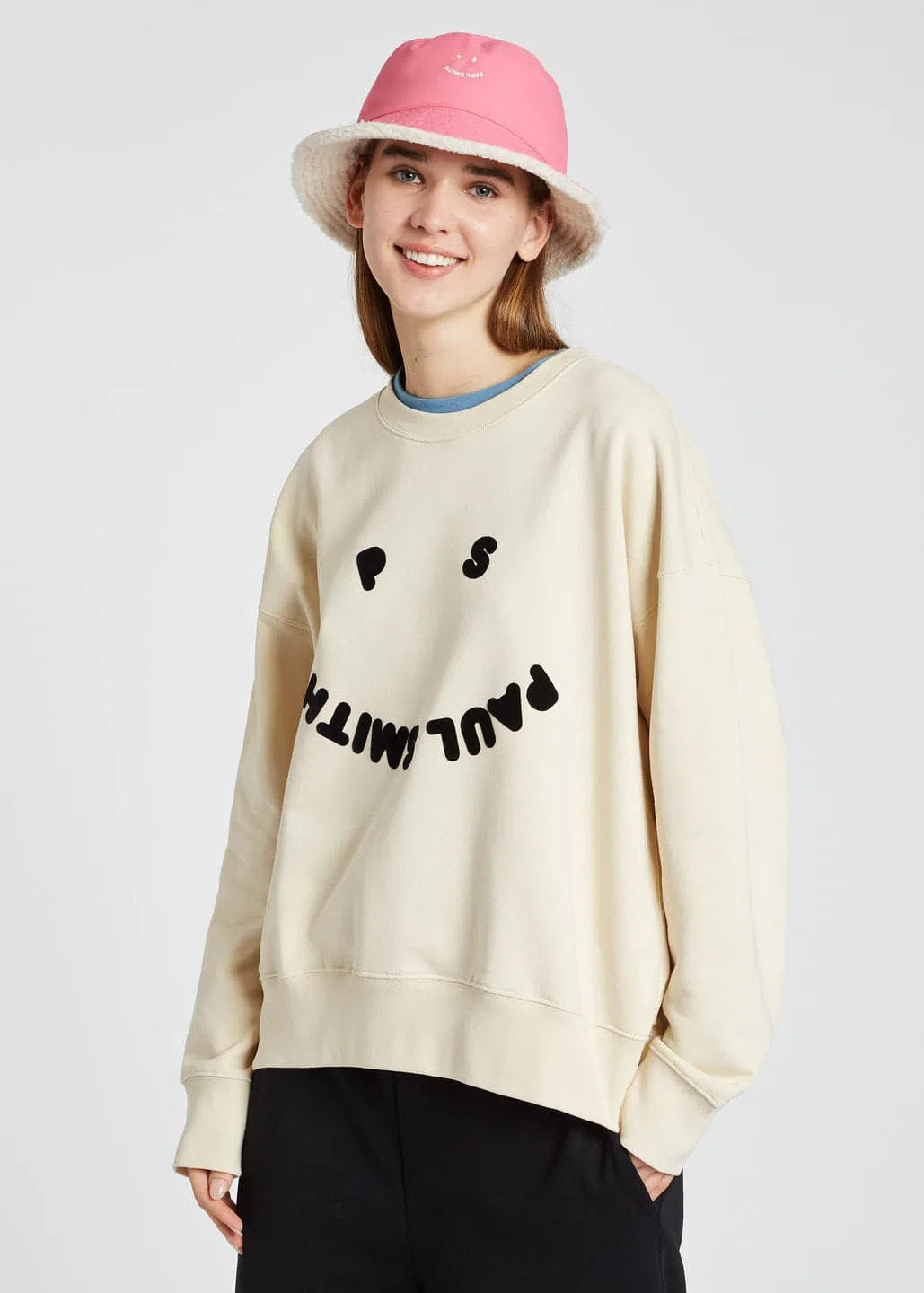 PAUL SMITH Sweatshirt Women Happy Flocked Print - Ecru-Sweatshirts-