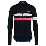 RAPHA BREVET LONG SLEEVE JERSEY - Dark Navy/High-Vis Pink Default Velodrom Barcelona